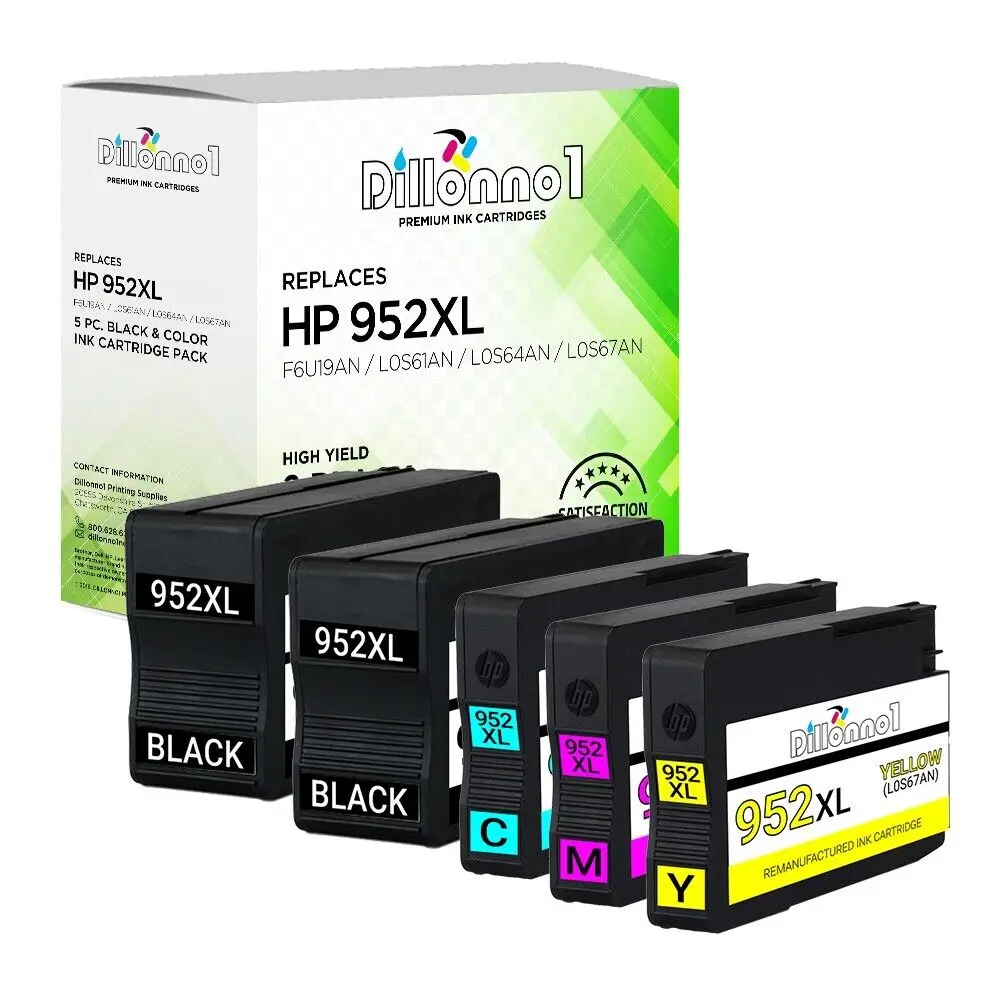 5pk substituição hp 952xl tinta para officejet pro 8717 8718 8720 8724 8725 8726