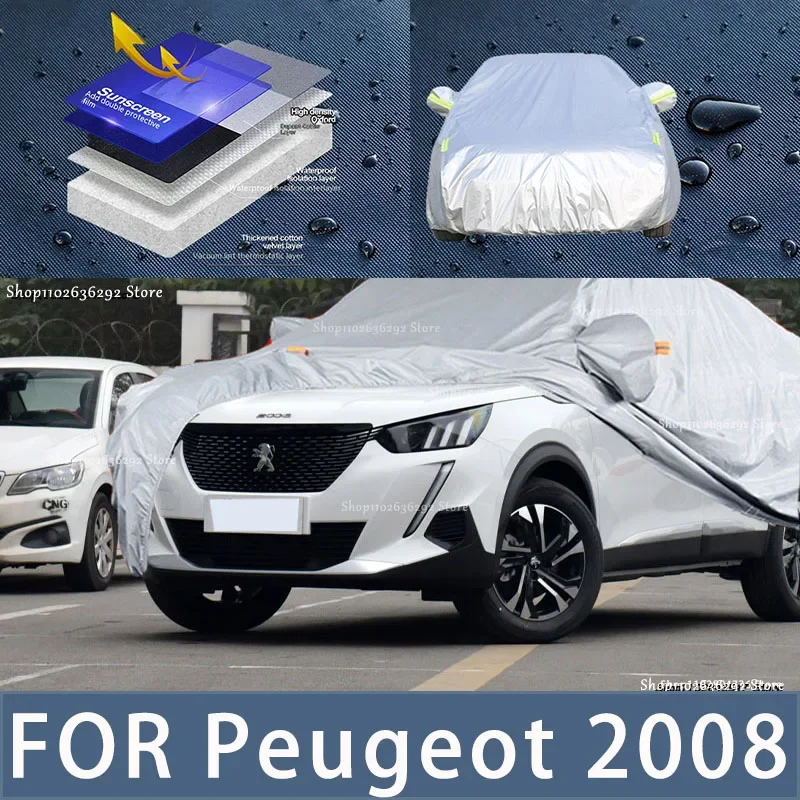 

For Peugeot 2008 Outdoor Protection Full Car Covers Snow Cover Sunshade Waterproof Dustproof Exterior Car accessories