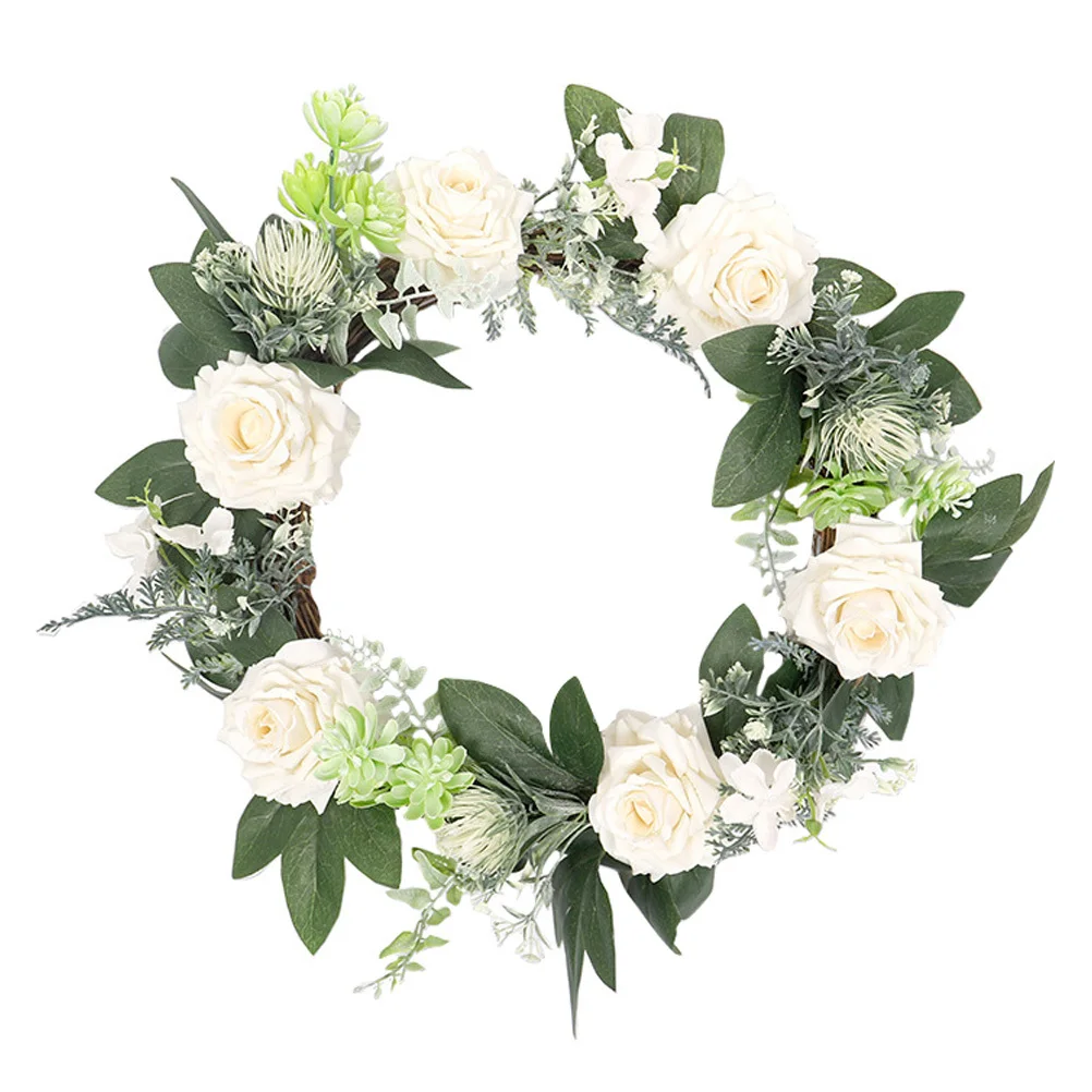 

Simulation Wreath Realistic Hanging Ornament Artificial Wreath Decor for Door Festival Party Spring Decoration