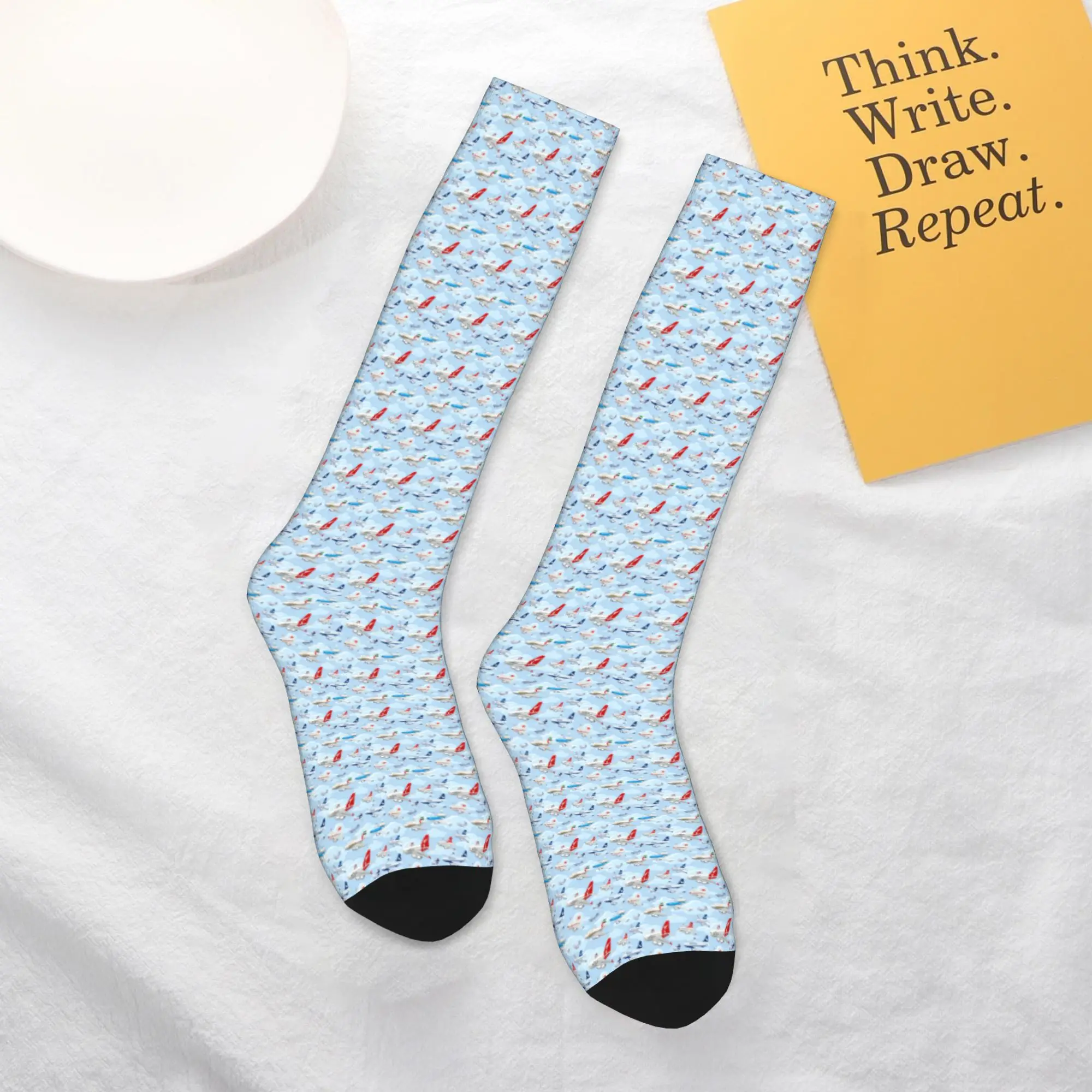 

Чулки для экипажа, бесшовные носки с героями мультфильмов, коммерческие самолеты, забавные длинные носки в стиле Харадзюку в стиле хип-хоп, аксессуары для мужчин и женщин, подарки