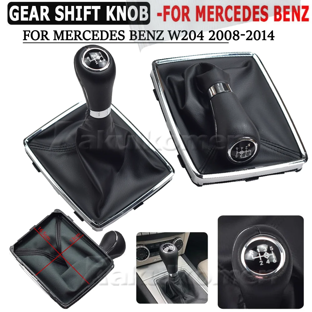 Autoteile 6-Gang-Schalthebelknauf mit PU-Ledermanschette für Mercedes Benz W204 C204 C63 C300 C250 W207 A207 W212 2008-2014 – Detail 11