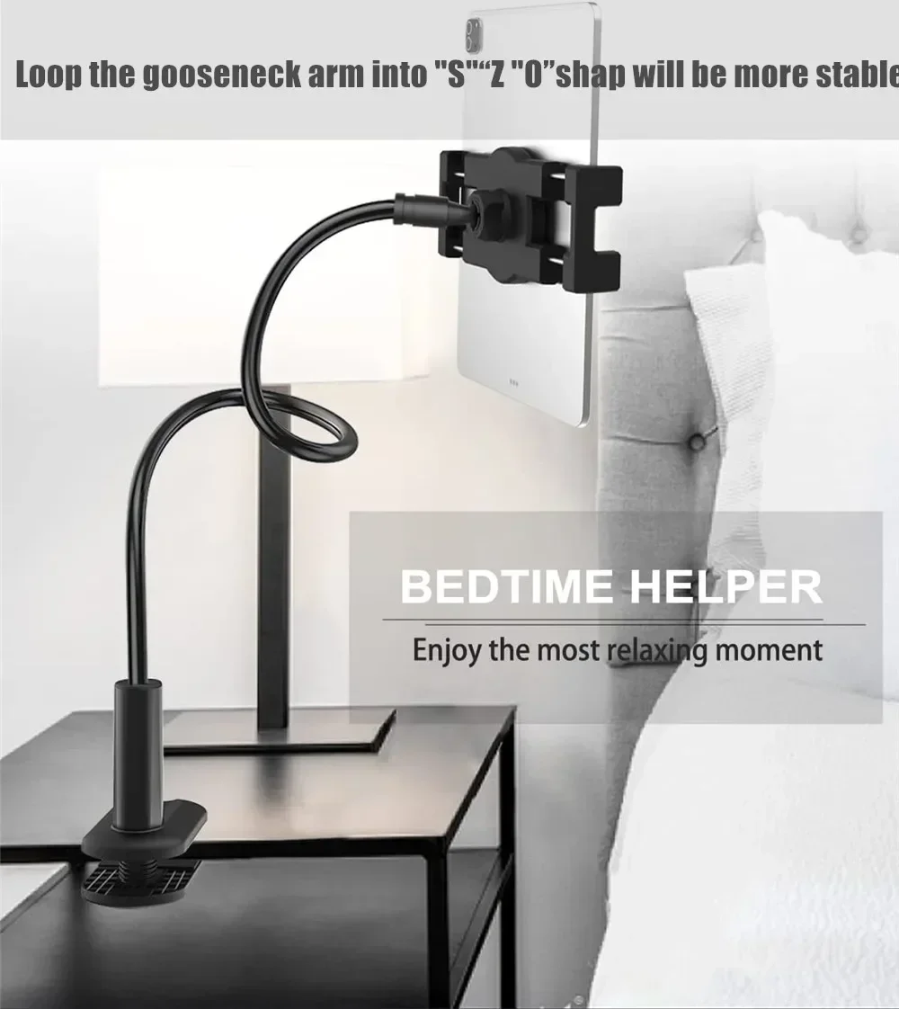 حامل الهاتف المحمول العالمي 4.7 إلى 15 بوصة حامل الهاتف والكمبيوتر اللوحي على السرير سطح المكتب لباد سامسونج هواوي اللوحي تقف