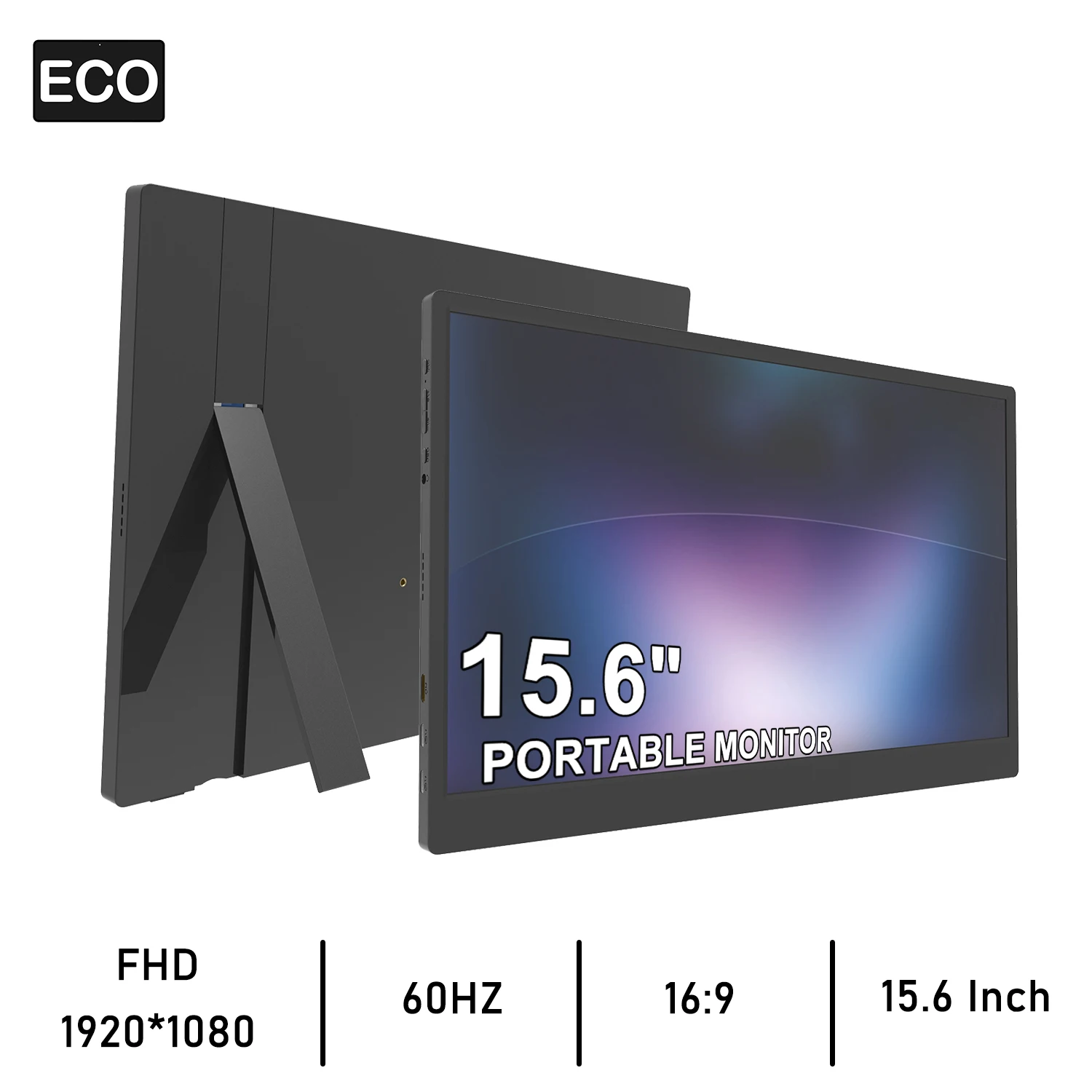 15.6인치 휴대용 모니터 1080P IPS 16:9 노트북 모니터 USB-C HDMI 킥스탠드 또는 Mac 노트북 PC 스위치 Xbox PS4/5 Xbox