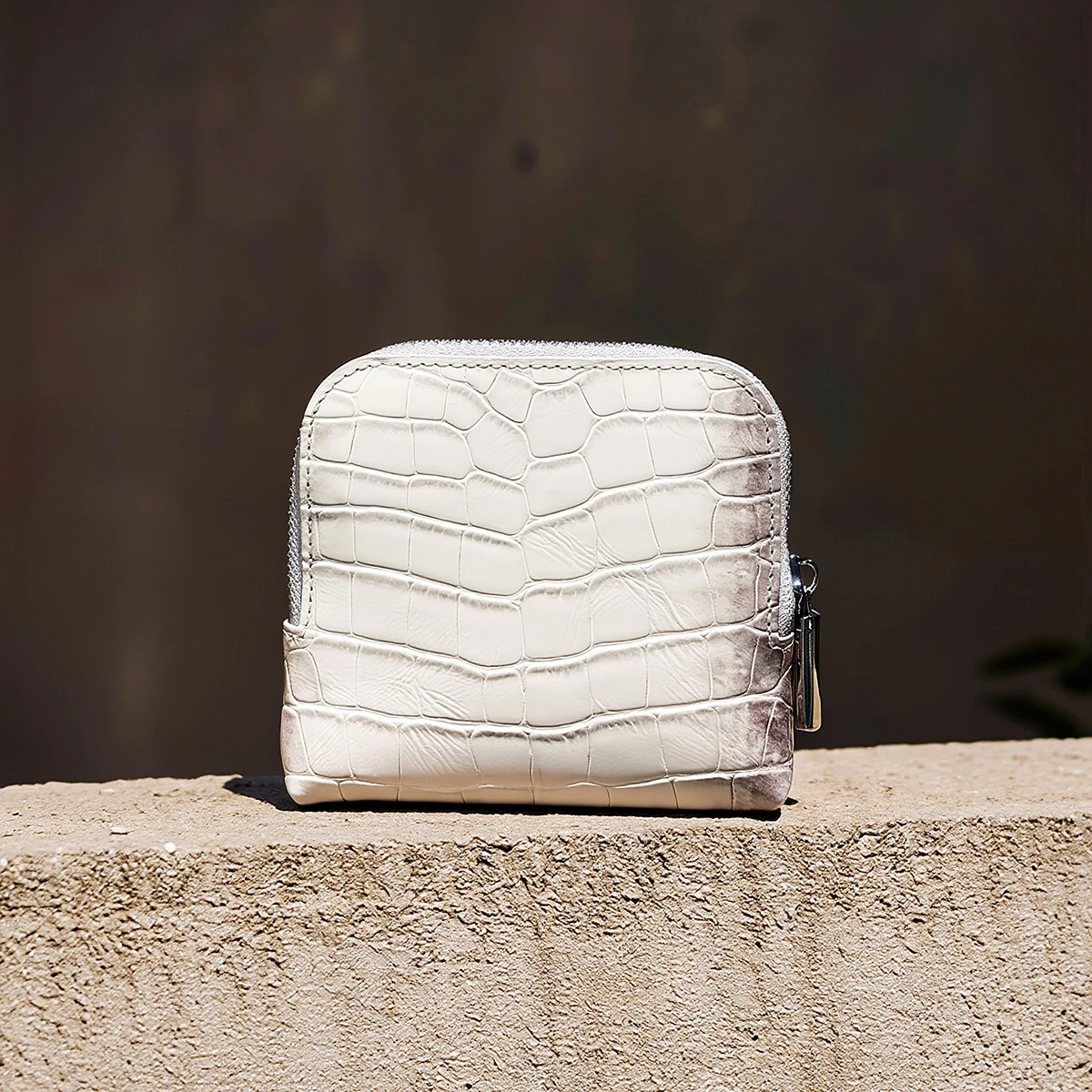 Echtes Leder Krokodilmuster Schmuckbeutel Clutch-Tasche Damen Minimalistisches Nischendesign Münzbörse Luxus Neuerscheinung Elegant – Detail 3