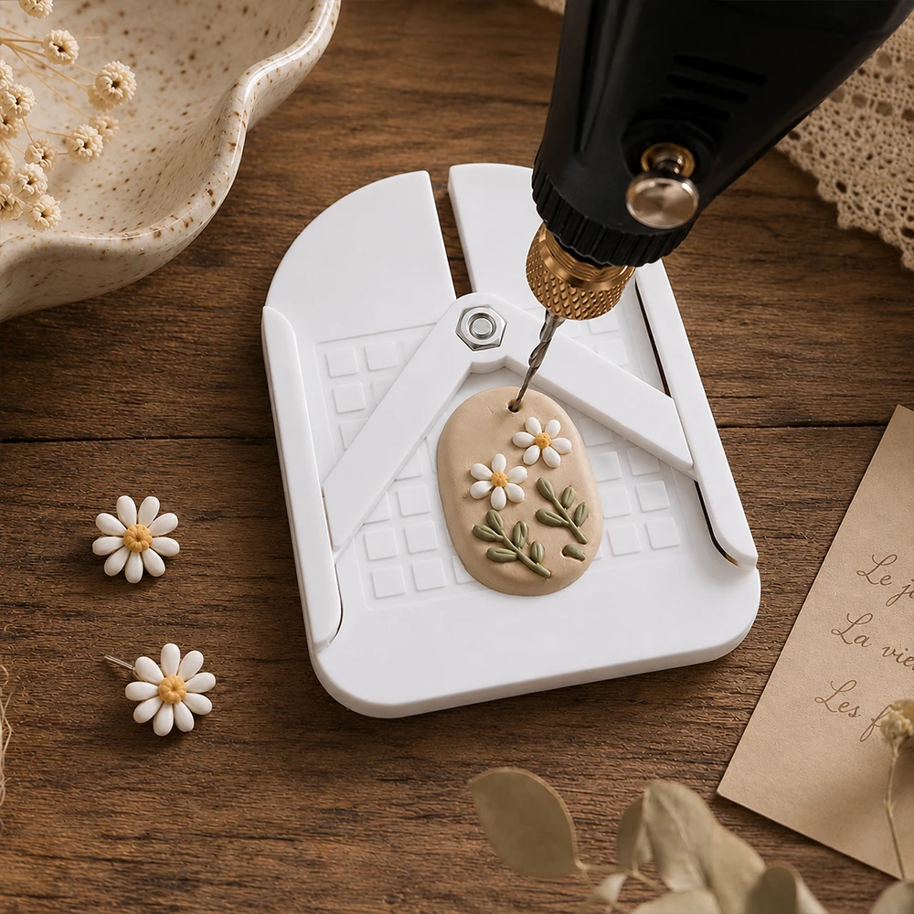 Polymer Clay Earring Jig Tool Set Ear Post Gluing Locator Stand With Frames Inserts For DIY Clay Earrings Jewelry Making