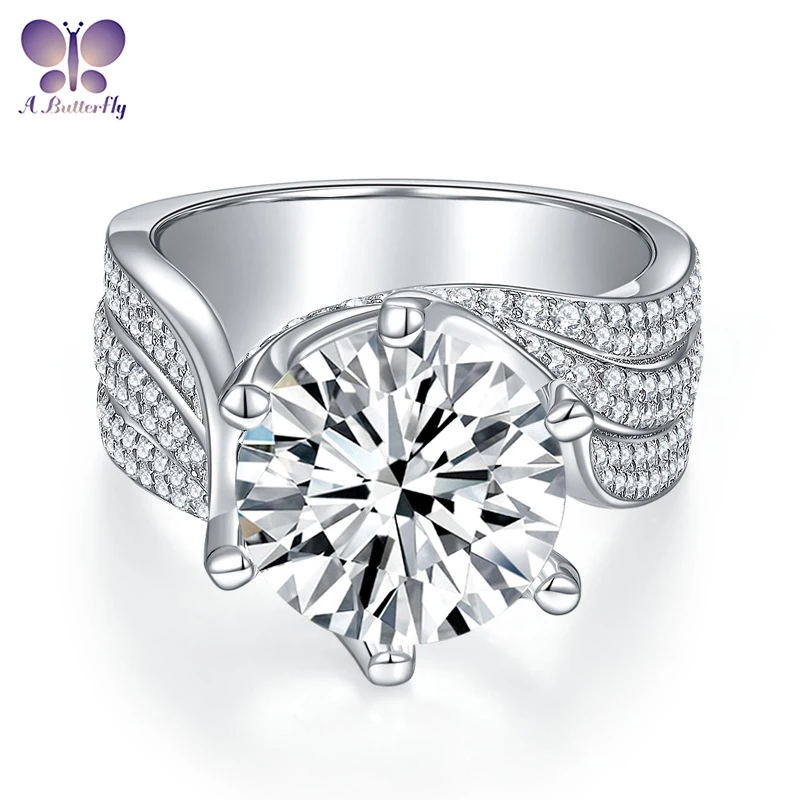

AButterfly 100% Sterling Silver 5 Carat D Color Moissanite Diamond Ring Luxury Women's Party Fine Jewelry Wholesale