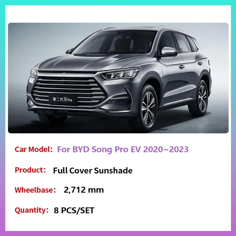 

Солнцезащитные козырьки с полным покрытием для BYD Song Pro EV 2020 ~ 2023, защита от солнца, задние боковые лобовые стекла, козырек, коврики, аксессуары для штор на окна