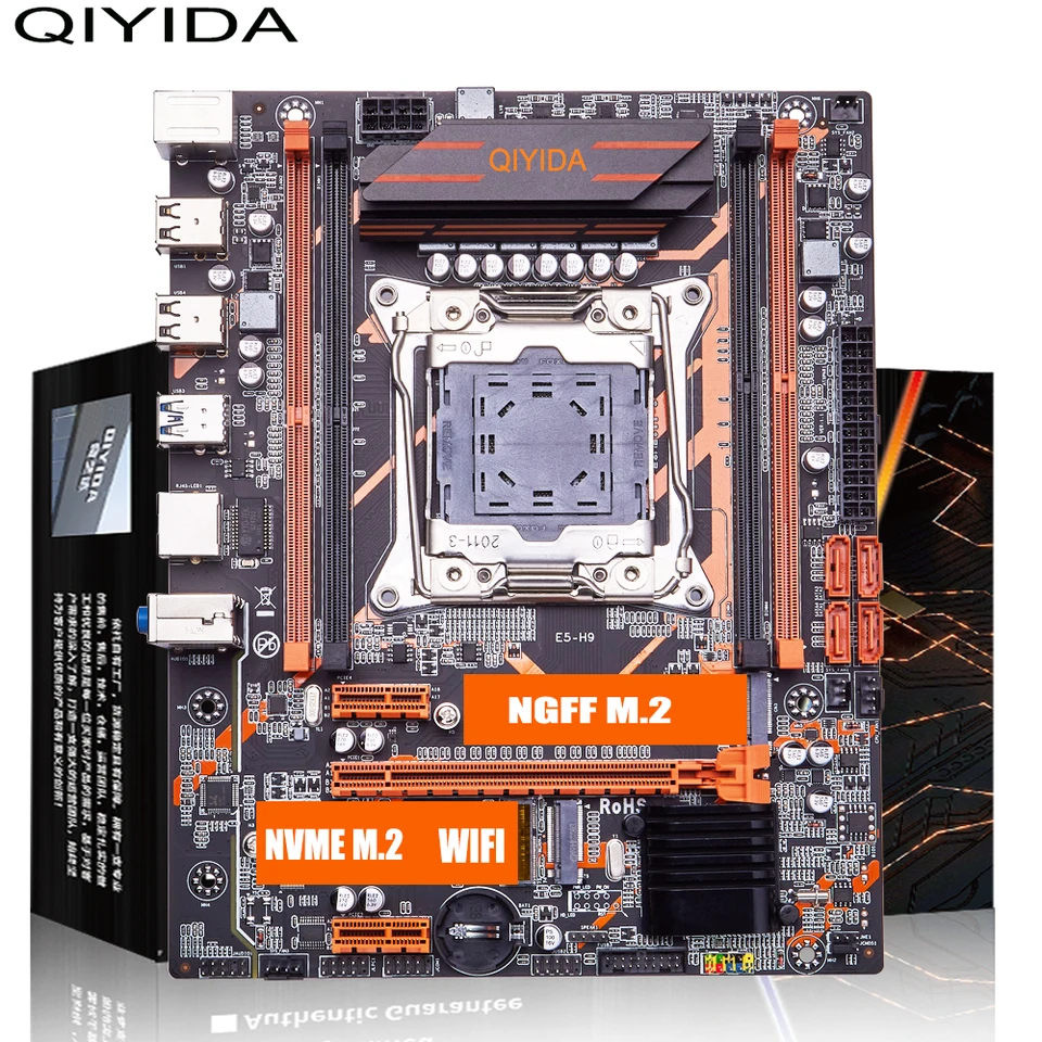 Qiyida X99 Motherboard Set with E5H9 LGA2011-3 Xeon E5 2640 V3 CPU