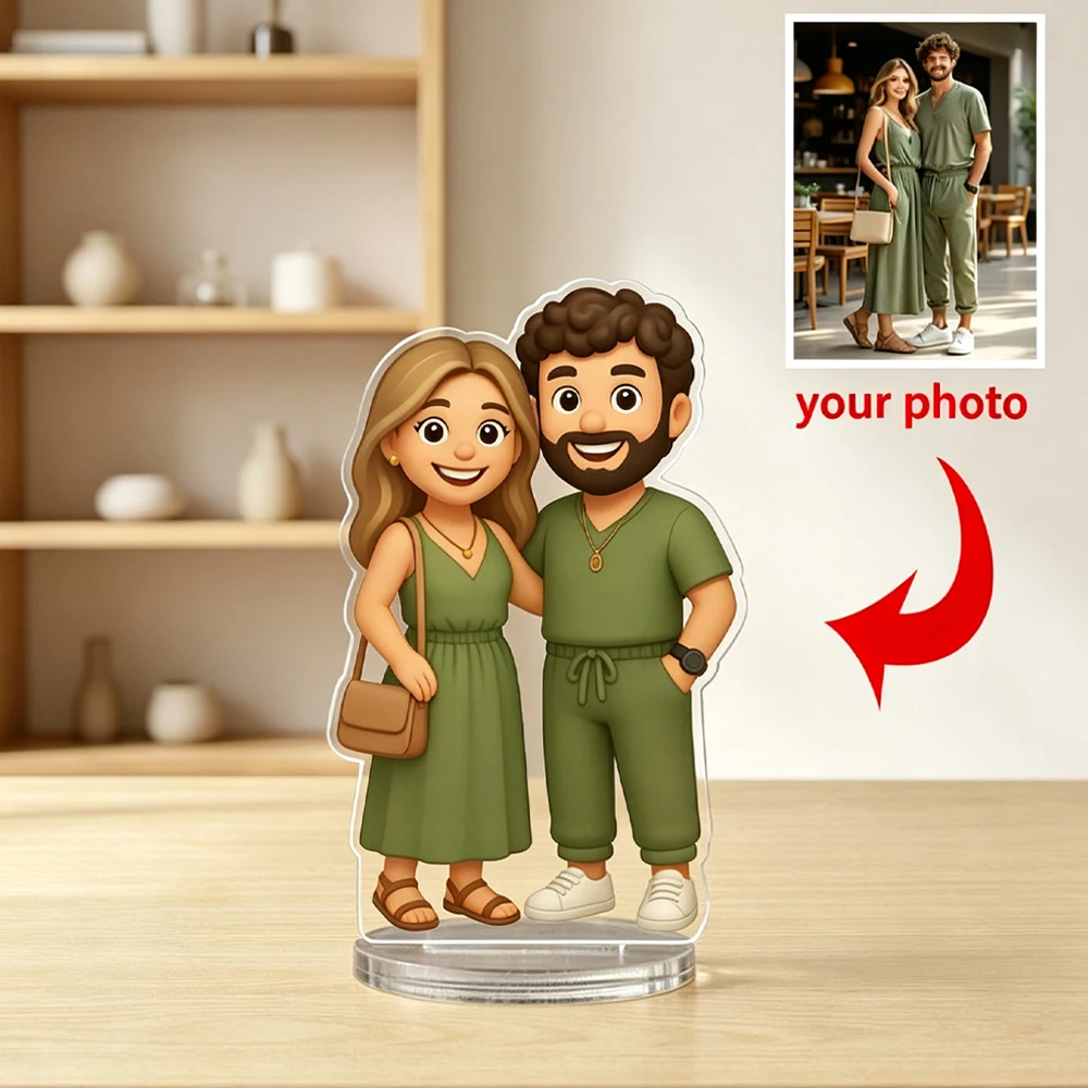 Custom Photo Acrylic Stand Cute Cartoon Character Pet Custom Desktop Stand Human Picture Print Personalized Standees Decor Gift