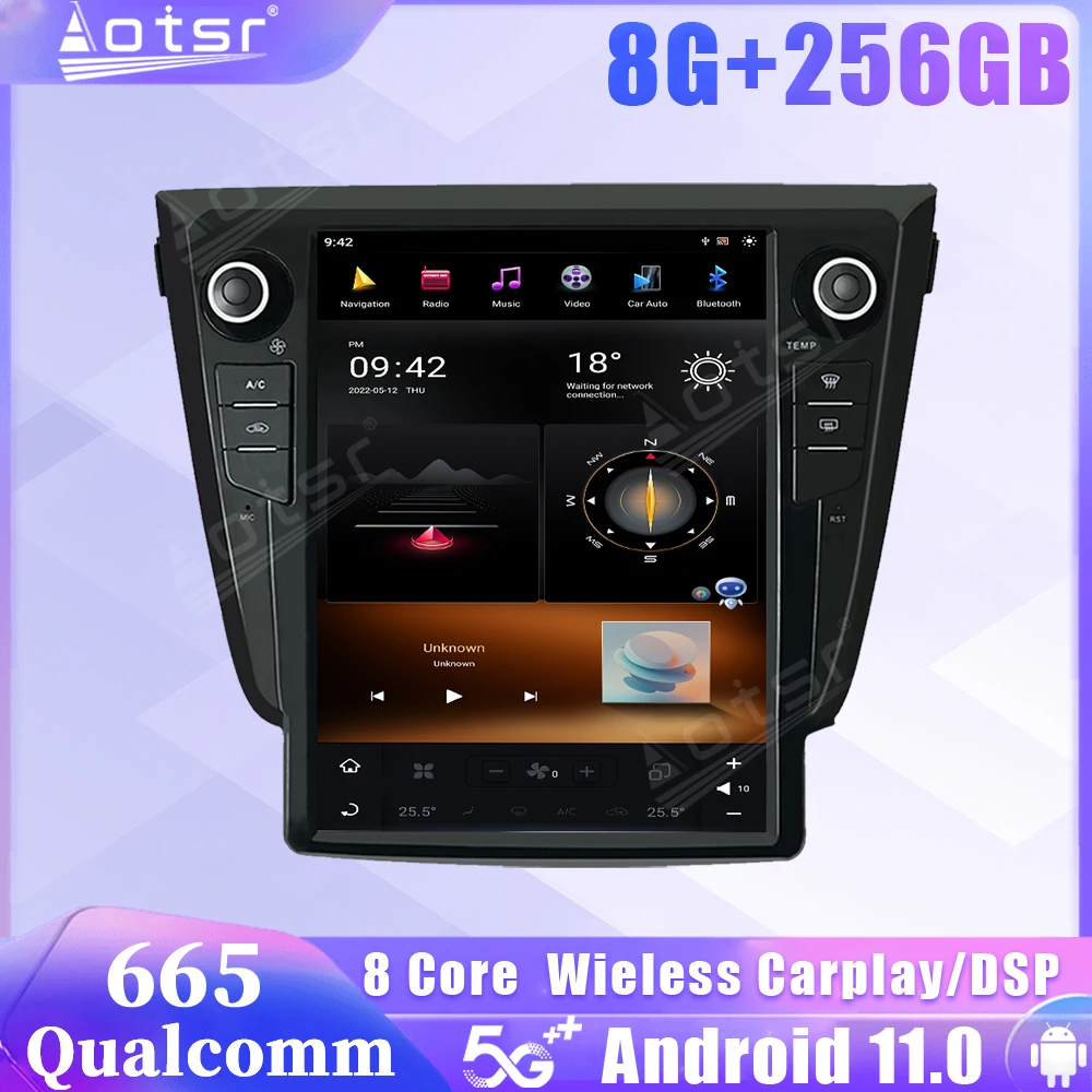 

Автомагнитола Qualcomm Snapdragon 665 Android 11 для Nissan X-Trail 2013 2014 2015 2016 2017 2018 2019 2020 SIM GPS стерео головное устройство