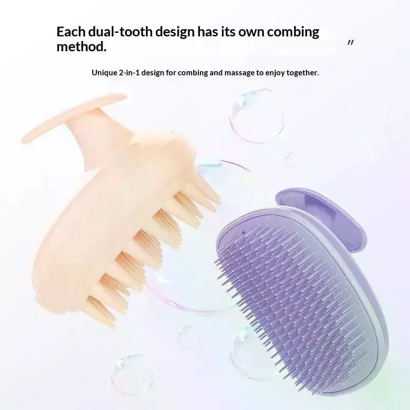 Plastic Scalp Massager Shampoo Brush With Soft Double Bristles For Deep Cleansing Scalp Relaxation Daily Hair Washing ABS