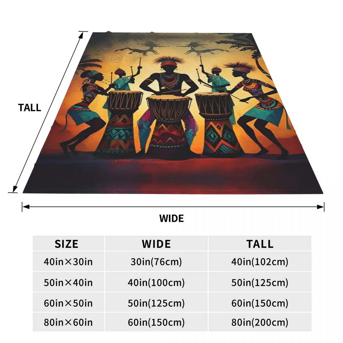 African Drum Performance Tribal Blankets Soft Warm Flannel Throw Blanket Bedding for Bed Travel Home Sofa