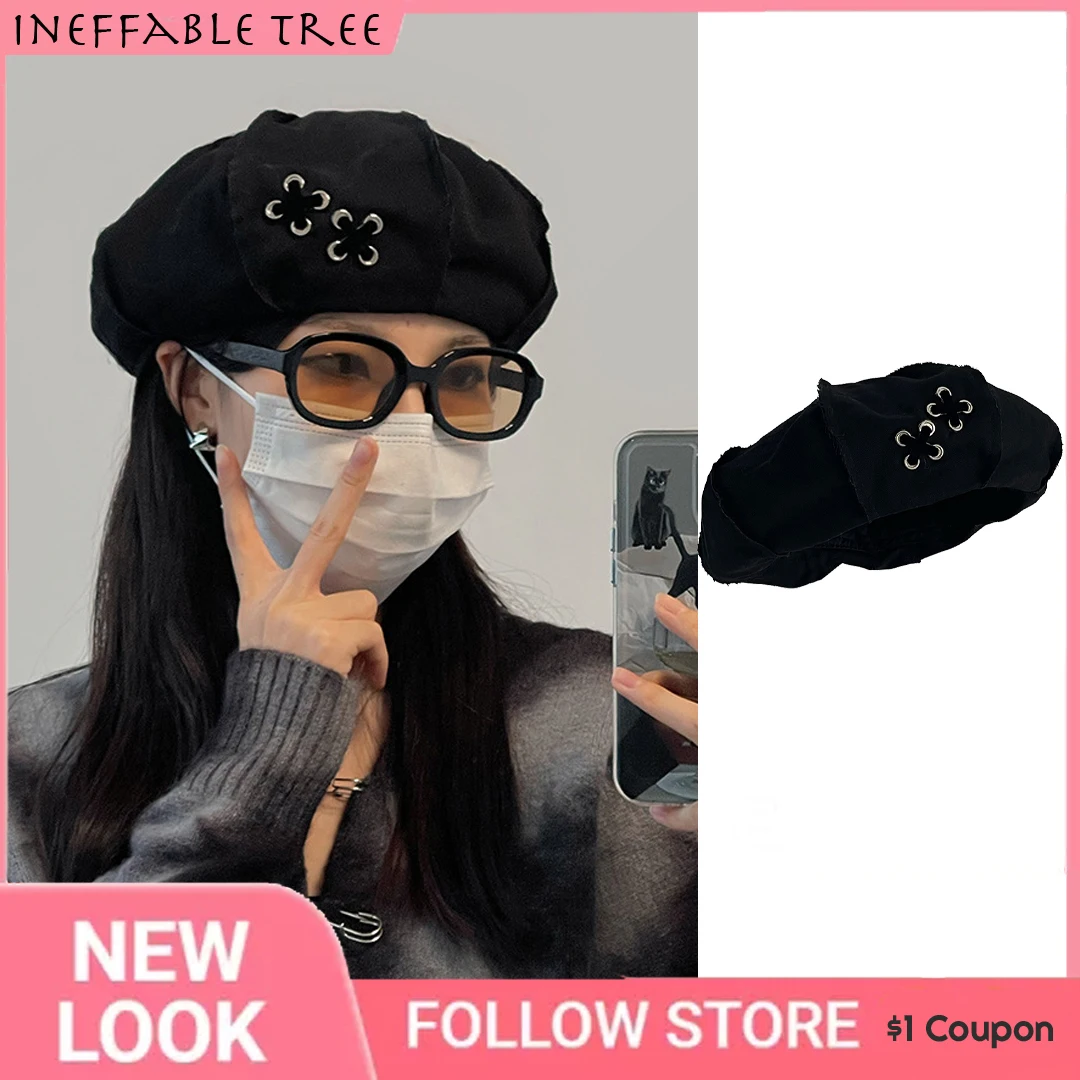 Japanese INS Hats For Women Personality Octagonal Hat Cool Girl Button Newsboy Cap Ladies Casual Beret Celebrity Painter Cap