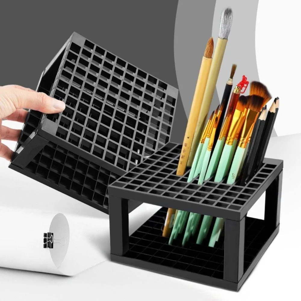 Rack 96 Holes Paint Brush Holder Detachable Square Pen Holder Holds Up Storage Stationery