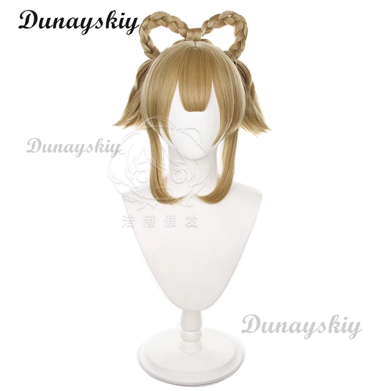 Yaoyao Косплей Парик Игра Genshin Impact 40 см Аниме Парики Термостойкие Синтетические Волосы Аксессуары Для Хэллоуина