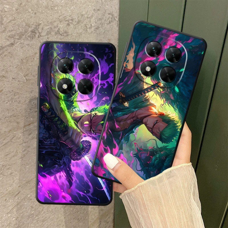 One Piece Creativity Zoro Case for Xiaomi Redmi Note 11s 13 14 Pro Plus 9 10 11 12 Pro 12s 9S 10S 7 8 Black Soft Phone Cover