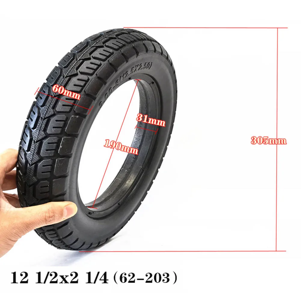 

12 Inch Solid Tyre 12 1/2x2 1/4(62-203) Replacement Tires For E-Bike Scooter 12.5x2.50 Tire Wear-resistant Rubber E-Scooter Part