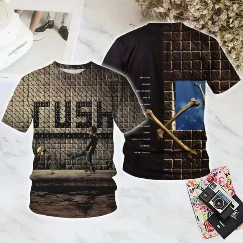 شعبية روك الاندفاع ثلاثية الأبعاد تي شيرت مطبوع الصيف نمط جديد الرجال والنساء الهيب هوب العصرية قصيرة الأكمام الشارع فضفاض رداء علوي غير رسمي #5