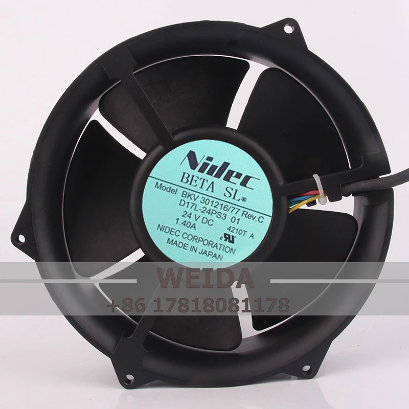 For NIDEC New BKV 301 216/77 D17L-24PS3 01 170 * 170 * 50mm 17cm 170mm DC 24V 1.40A cooling fan