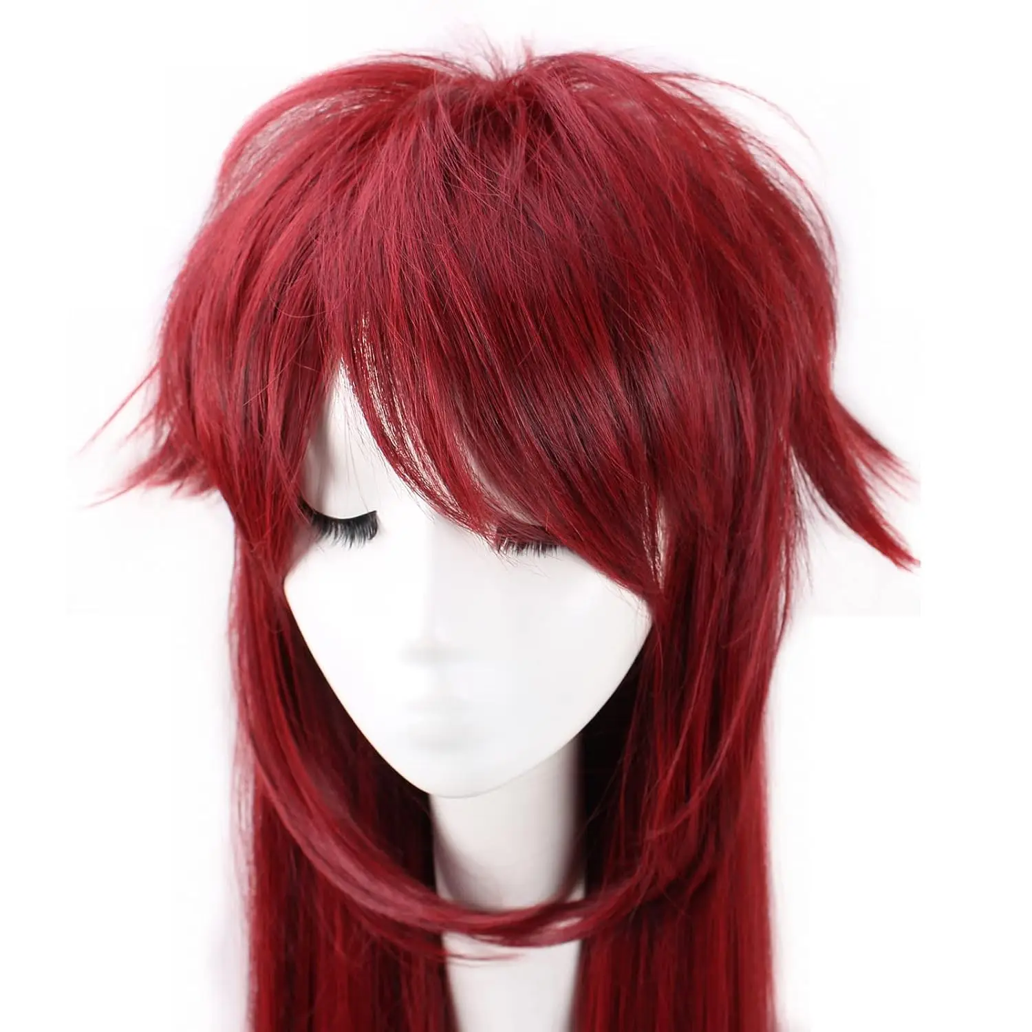 High School DxD Rias Gremory Long Wine Red Heat Resistant Hair Cosplay Costume Wig - view 5