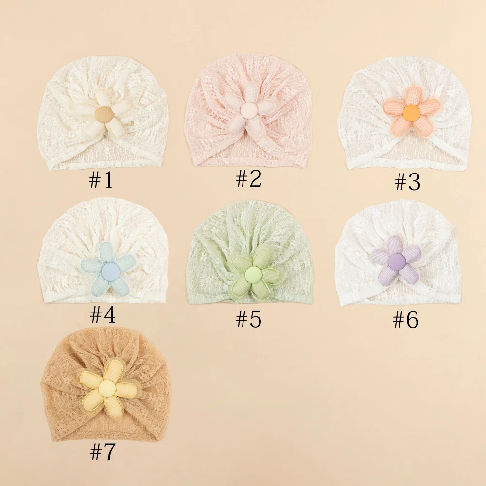Gorros indios para bebé, turbante de flores, sombrero con lazo para recién nacido, gorros finos de verano para niños, accesorios para el cabello para niñas, accesorios de fotografía, gorros musulmanes