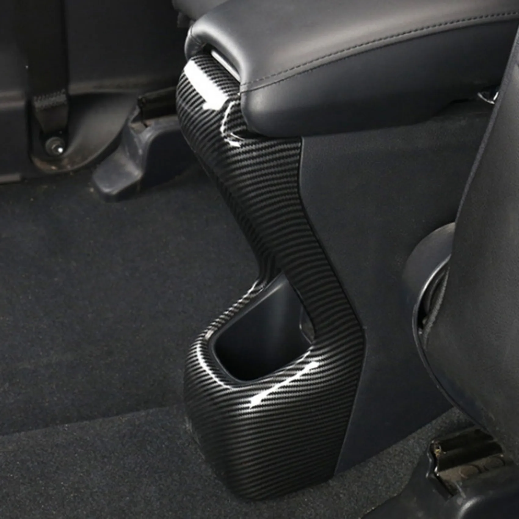 Limited Time Offer Carbon Fiber Style Rear Seat Armrest Box Anti Kick Cover Trim Fit For Honda HR-V HRV Vezel 2016 2017 2018 201