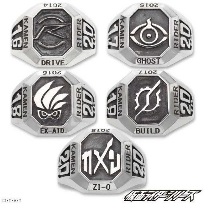 

Серия Kamen Rider, кольцо на 20-летие, ювелирные изделия, периферийные устройства в стиле аниме, ретро посеребренные аксессуары для пар, мультяшные трендовые подарки