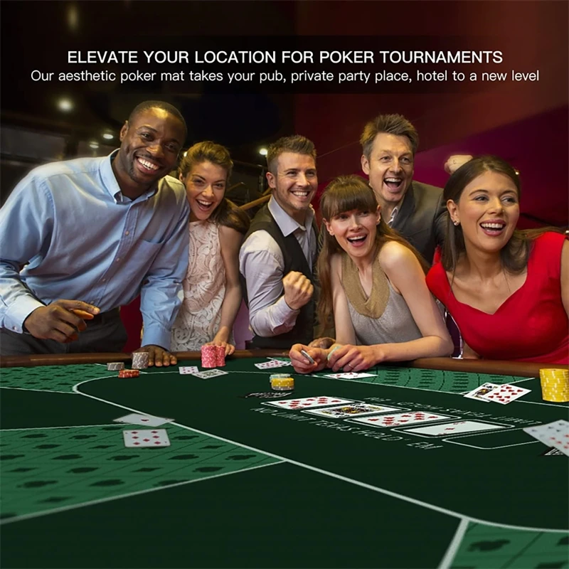 Texas Hold'em Large  Rubber Anti-slip Waterproof Portable Table Pad Poker Mouse Pad Keyboard Office Table Game Players Layout