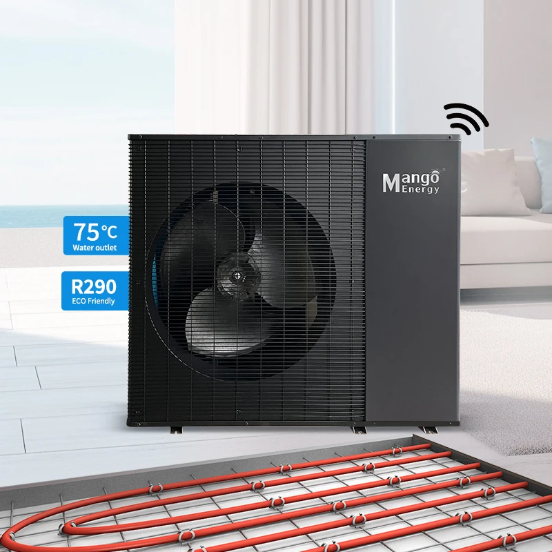 R290 Air Source Heat Pump Heating Cooling Solar Outdoor 12kW A+++ Energy Efficient Air to Water Monoblock DC Full Inverter