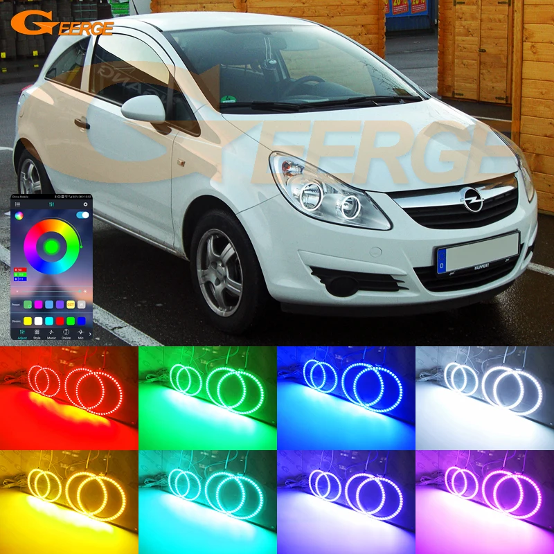 

Для Opel Vauxhall Corsa D 2006 2007 2008 2009 2010 2011 RF Remote BT App ультра яркий многоцветный RGB светодиодный ангельские глазки Halo Rings