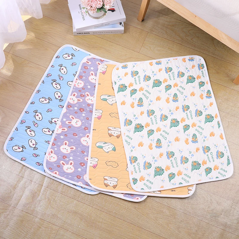 Almohadilla lavable para mascotas, almohadilla de entrenamiento impermeable, transpirable, fácil de limpiar, con dibujos de conejos, hámster, para el hogar