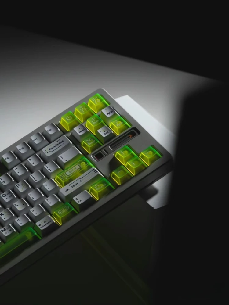 Imagem -06 - Conjunto de Keycap Verde Fluorescente Npcx Pbt e pc Boné de Teclado Translúcido Personalizado Cherry Profile Gaming Keycap para Teclado Mecânico