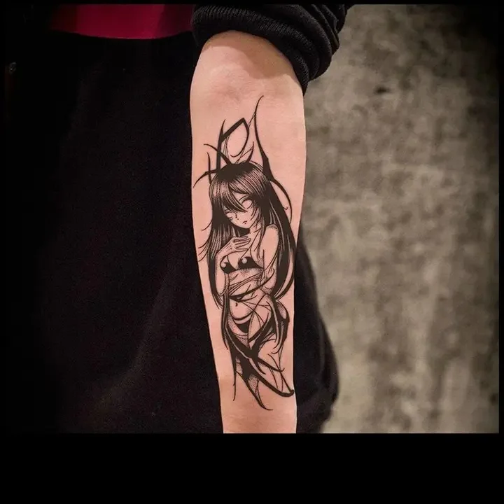 

Dark Temporary Tattoos Durable Lifelike Cartoon Sexy Girl Waterproof Fake Tattoo Sticker Realistic Body Art Transfer Tatoo