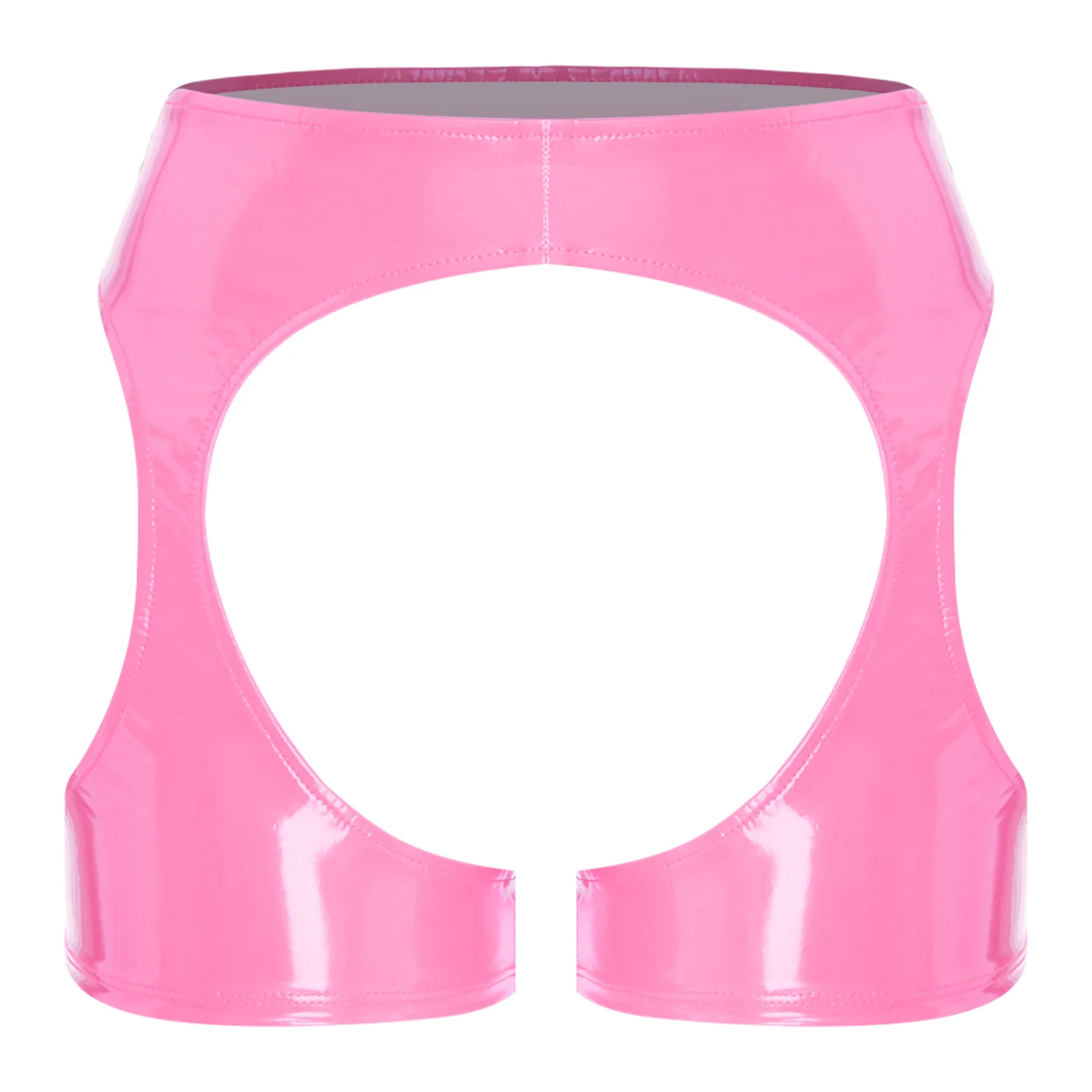 الملابس الداخلية النسائية Crotchless براءات الاختراع والجلود سراويل اللاتكس الملابس الداخلية المثيرة مثير مفتوحة المنشعب الفخذ الجوف خارج Bodycon سراويل بوكسر