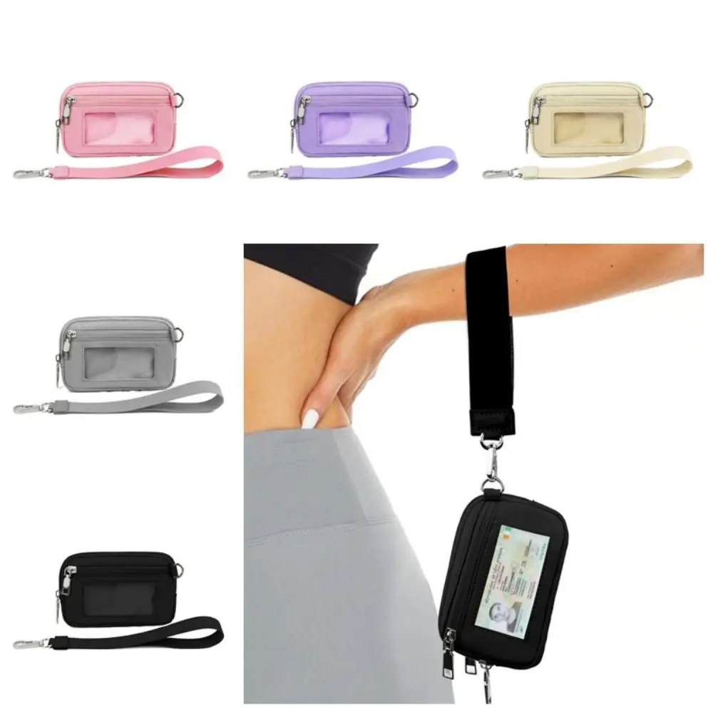 

Модные кошельки-клатчи с прозрачным окошком для ID-карт, портативные, легкие, на молнии, водонепроницаемые, разноцветные, для карт и монет, для путешествий