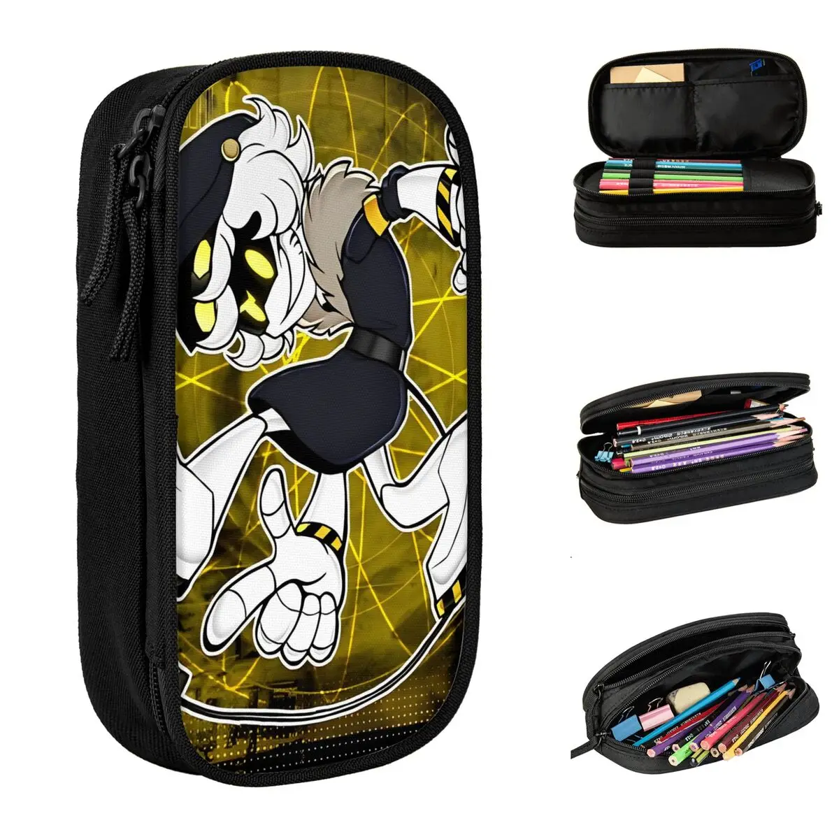 N القتل الطائرات بدون طيار مقلمة أنيمي الأسود الكوميدي pencelcases صندوق القلم للطلاب أكياس تخزين كبيرة مكتب الهدايا القرطاسية