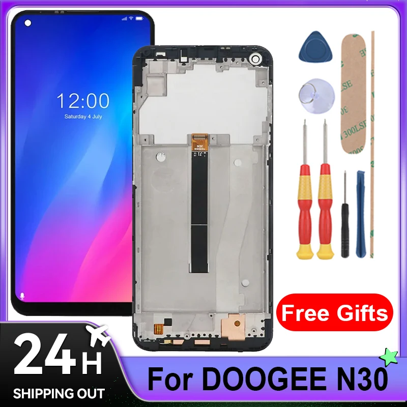 For DOOGEE N30/LCD Display + Touch Screen + Frame Full Assembly Mobile Phone Replacement Parts With Tools