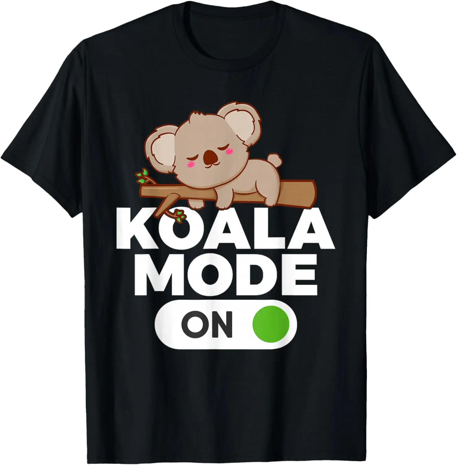

Koala Mode On Sleeping Animal Graphic Tee Soft Cotton Breathable T-Shirt for Men and Women
