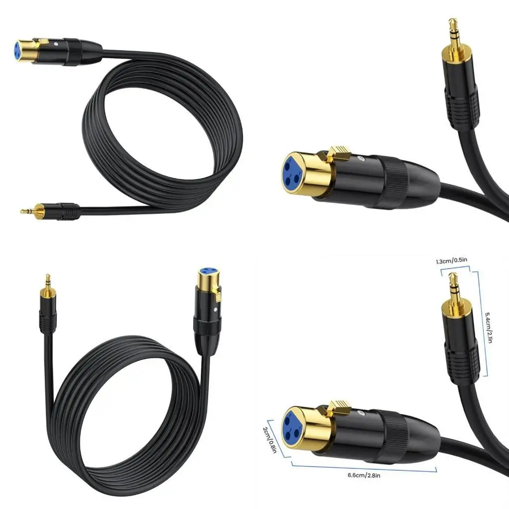 Y1UB 1/8 inch 3.5mm Stereo Microphone Cable 3.5mm Male to Sound Female Stereo for Camcorders Camera Computer Recording Device