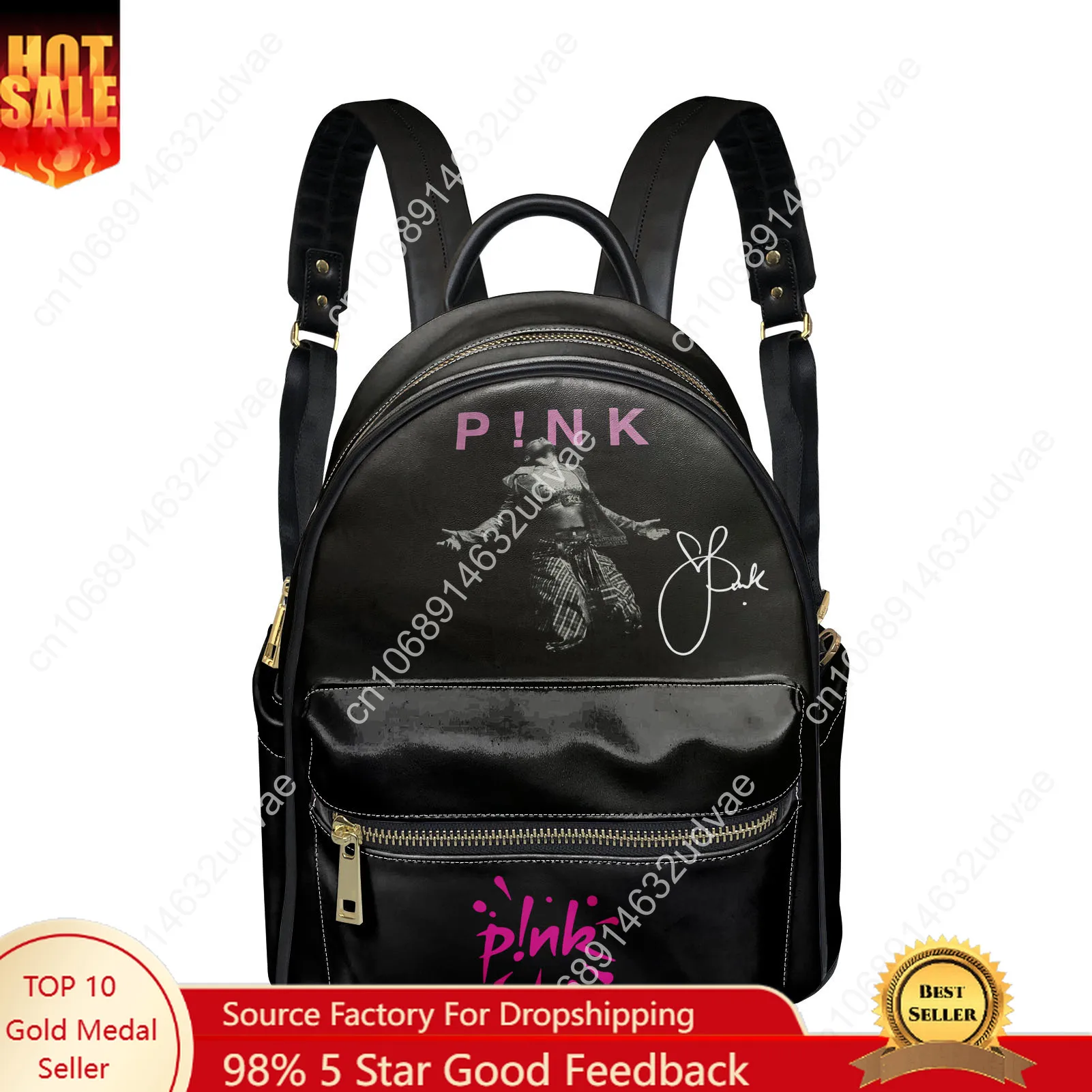 Pink Backpack Womens Men Knapsack Personalized Text Image Double Shoulder Bag Business Travel Bookbag Rucksack Gift Daypack