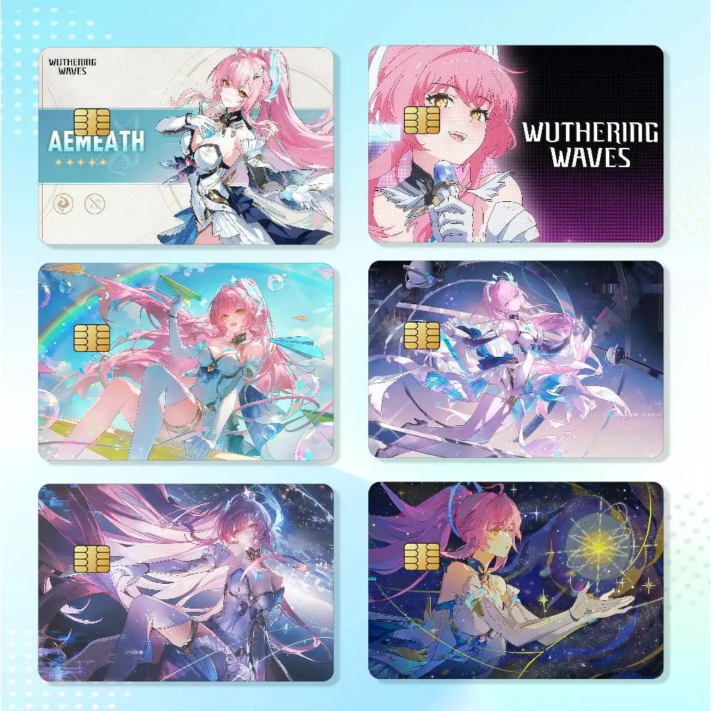 Wuthering Waves Aemeath Matte Card Stickers For Credit Cards Debit Cards And Transit Cards 4Pcs