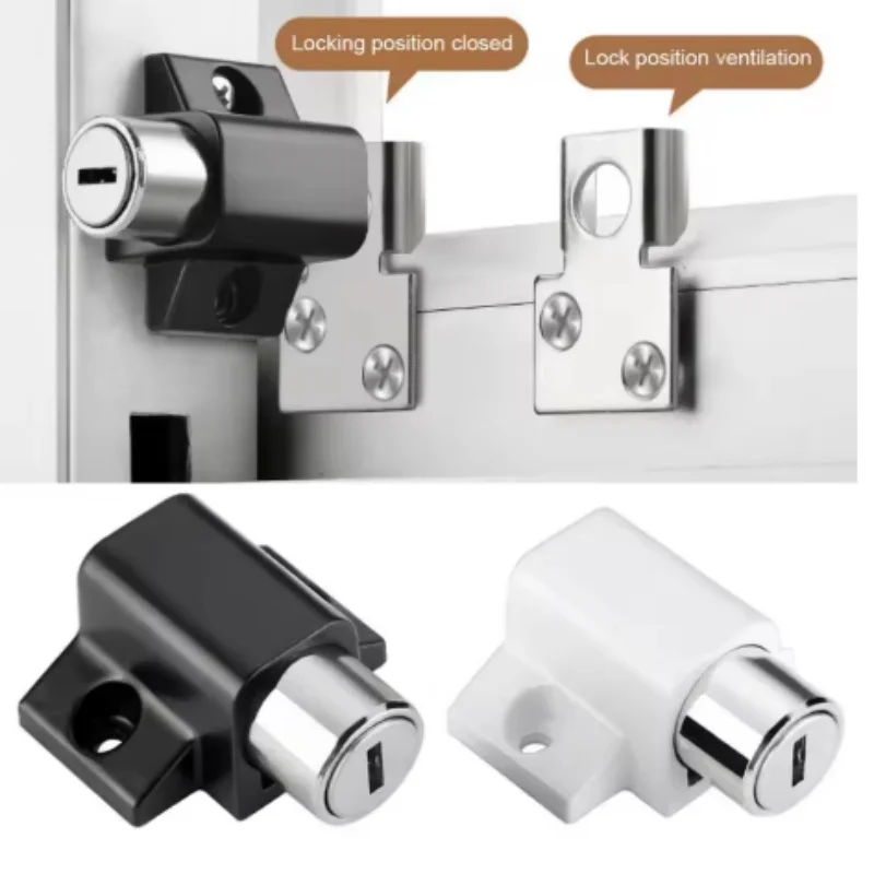 Aluminum Alloy Window Lock Safety Door Limiter Push-Pull Screen Fixed Buckle Home Security Hardware for Peace of Mind