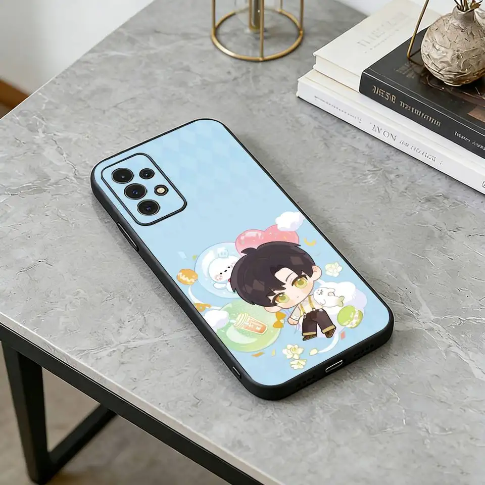 Funda de silicona suave negra con diseño de amor y Zayne de 'Love and Deepspace' para Samsung S25,S24,S21,S22,S23,S30,Ultra,S20,Plus,Fe 3