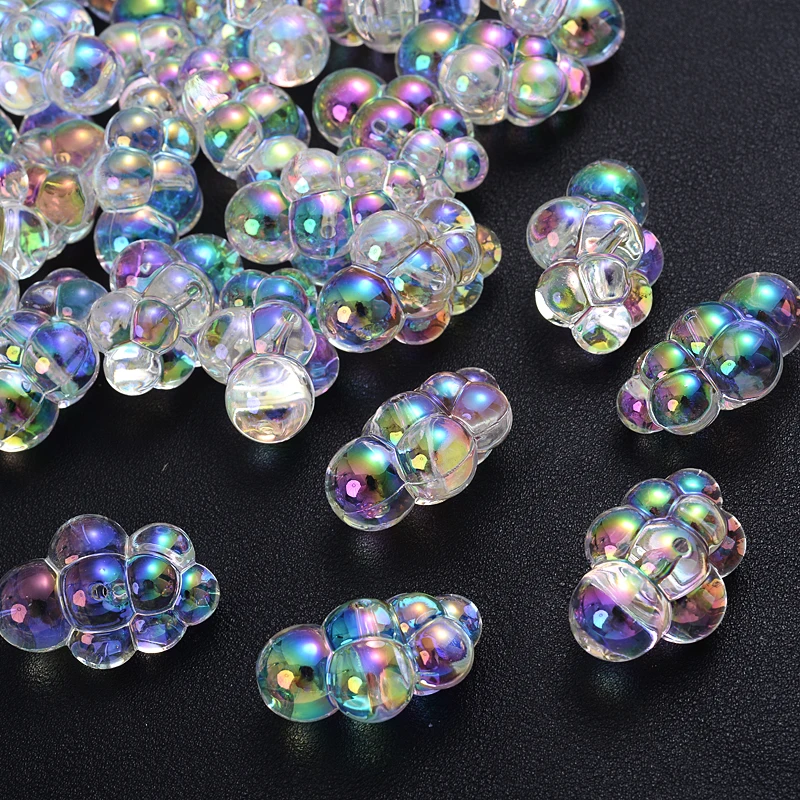 22x32mm Transparent AB Bunte Acryl Perlen 10Pcs Lose Wolke Perlen Für Mode Schmuck Machen DIY Handgemachte armband Halskette