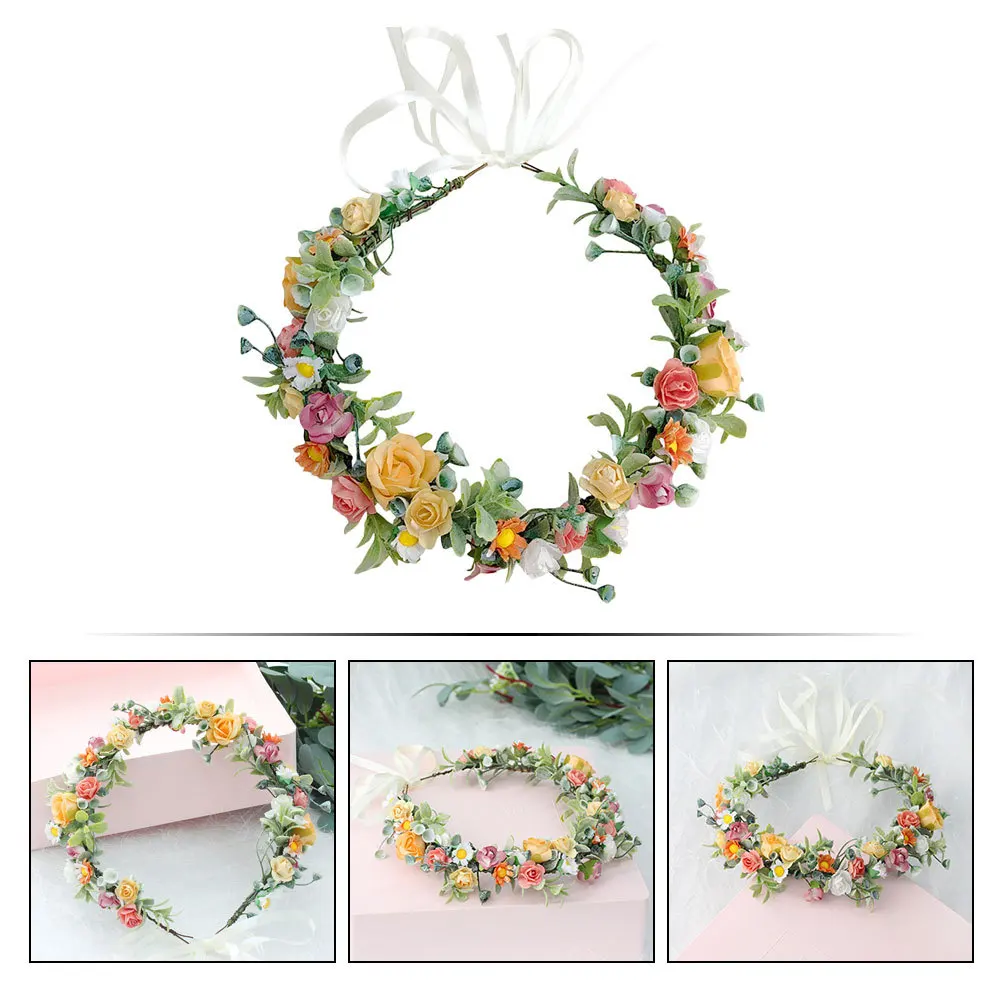 

Cloth Rose Hairband Simulation Flower Headband Lightweight Comfortable for Garden Party Bridal Women Headdress