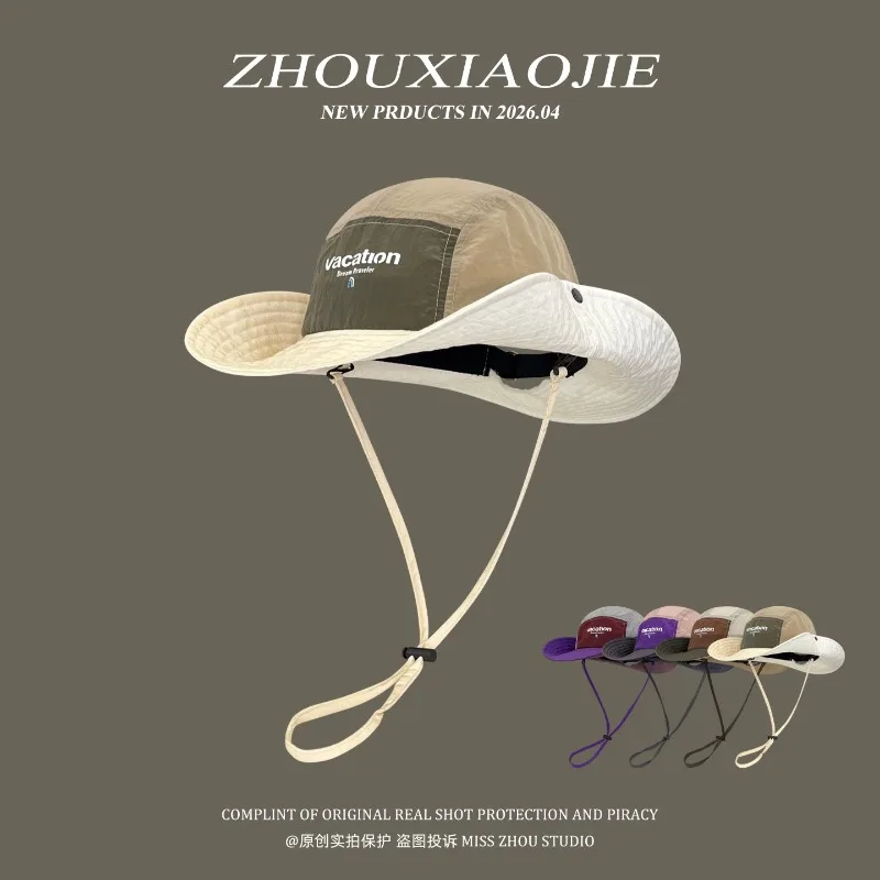 New Fashion Color Matching Quick-drying Bucket Hats for Men and Women Summer Outdoor Camping Sun Protection Thin Hiking Caps