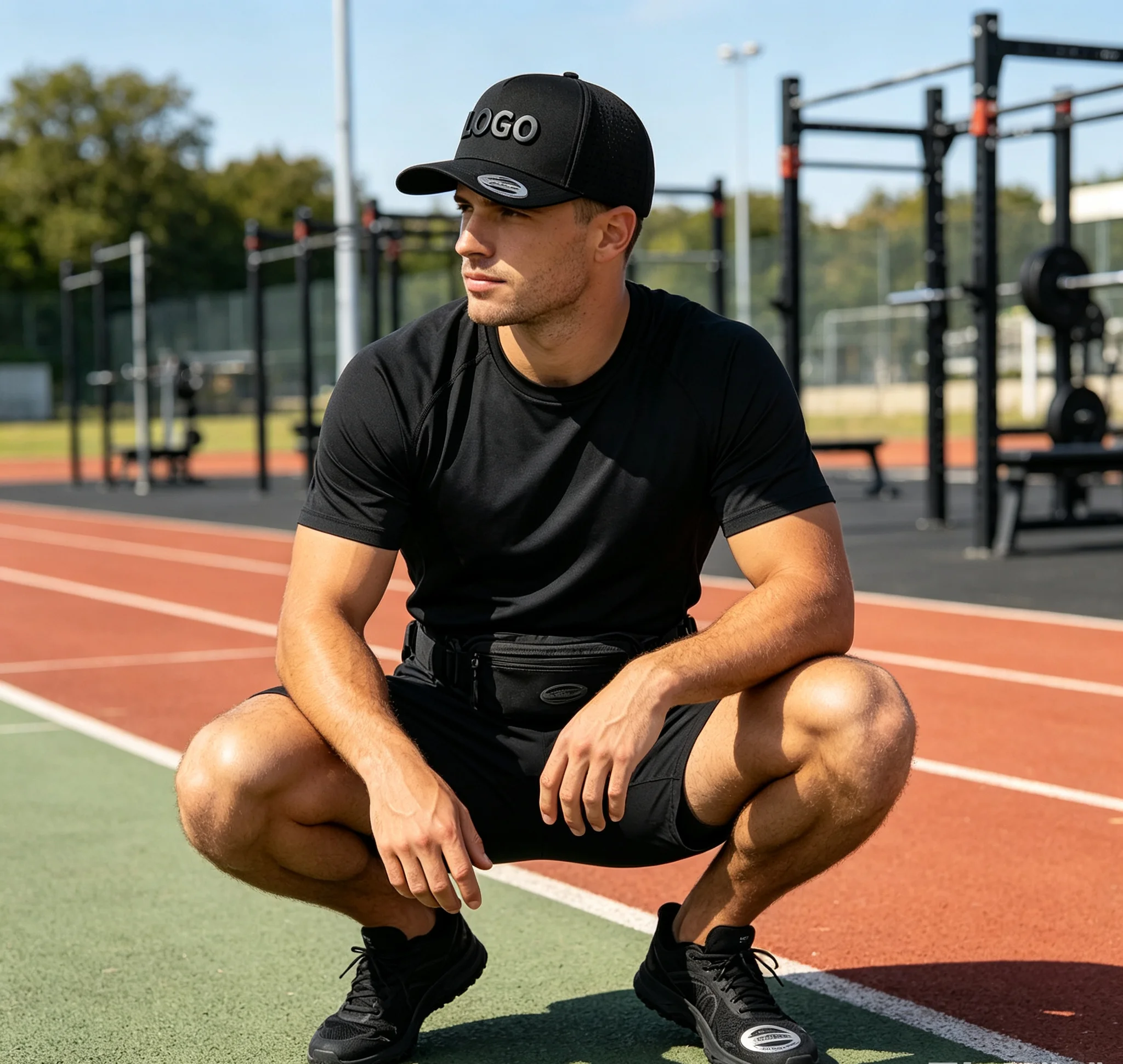 Customized Logo 5 Panel Performance Baseball Cap Waterproof Quick Drying with Laser Cut Hole Ideal for Sports And Outdoor Activi view 6