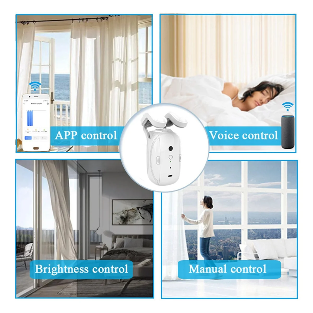 ABJG-Dual TUYA Smart ZigBee Curtains Robot Roman Rod Track/T/U-Rail Tracks 3in1 Automatic Curtain