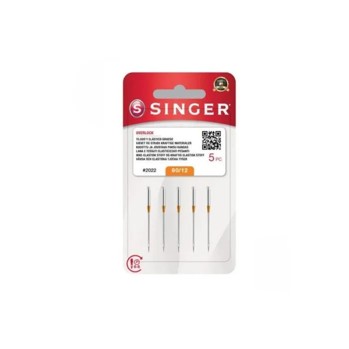 Estuche 5 Agujas Singer para Remalladora (Overlock) 2022 Nº80/12