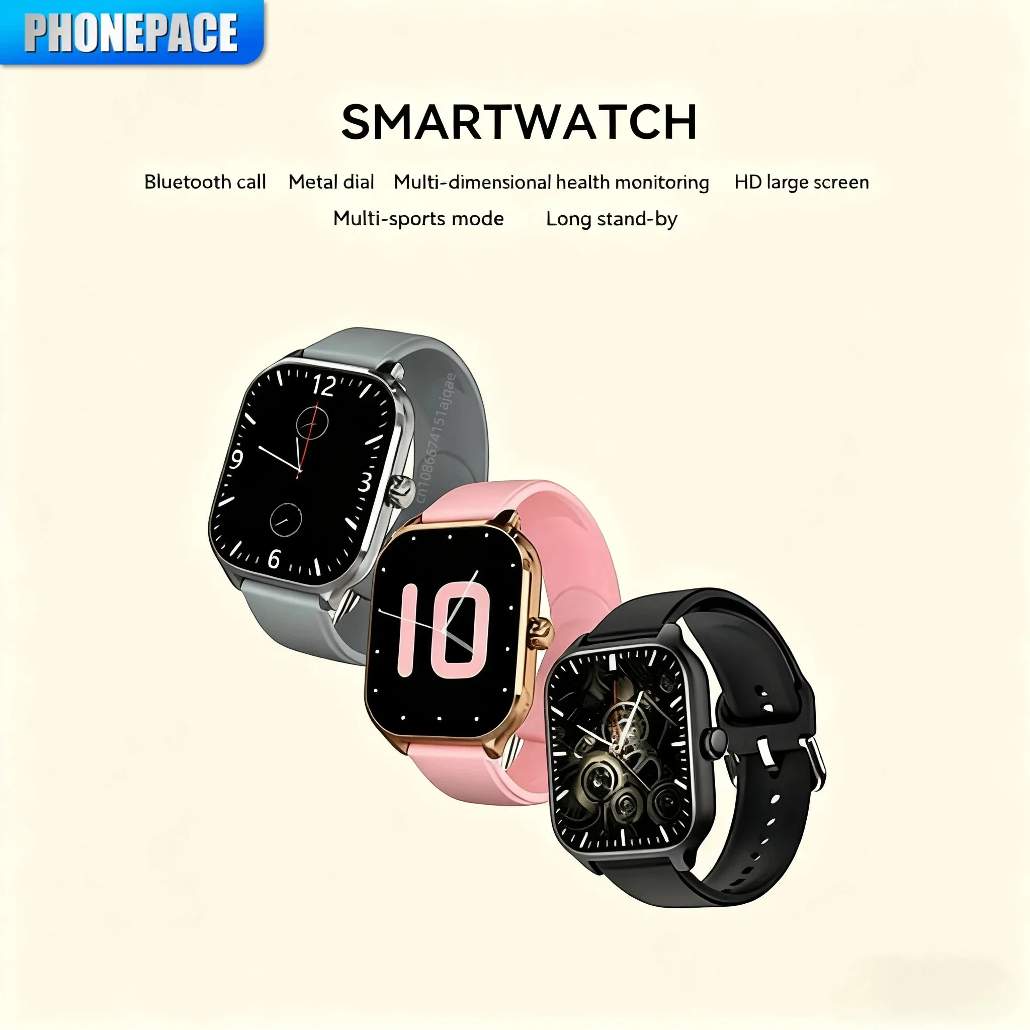 PHONEPACE H9 Intelligente Uhr Bluetooth Anruf Fernfotografie Schlafüberwachung Mehrere Sportmodi Herzfrequenz Blut